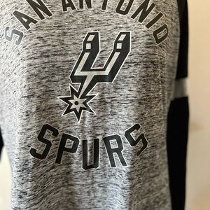 San Antonio Spurs Grey Raglan Tee Hoodie - Women's